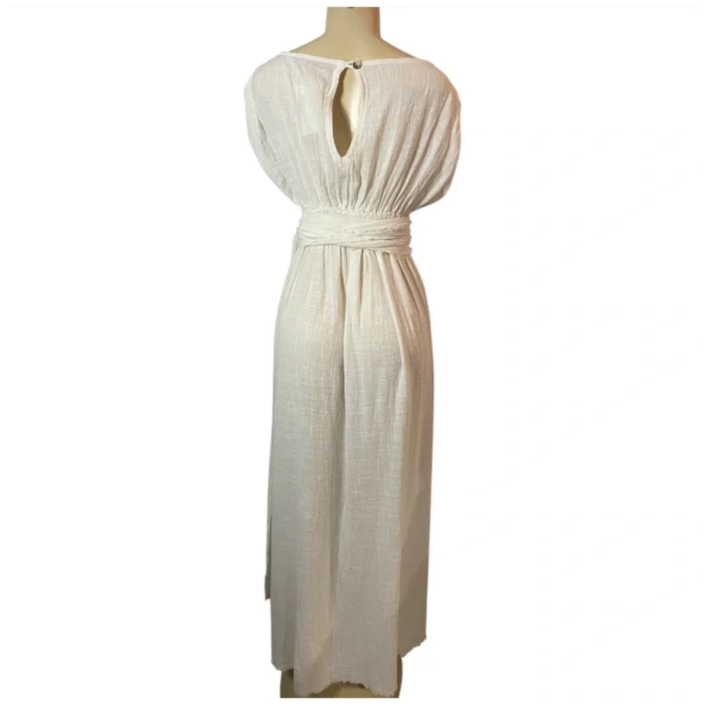 MAISON SAINT JULIEN Empire Long Resort Dress Off White Empire V Neck Gauze XS - Picture 6 of 10